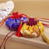 Sachet Empty Bag Chinese Style Jewelry Storage Bag Handmade Vintage Embroidery Tassel Drawstring Bag Prayer Pendant Wedding12