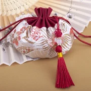 Sachet Empty Bag Chinese Style Jewelry Storage Bag Handmade Vintage Embroidery Tassel Drawstring Bag Prayer Pendant Wedding