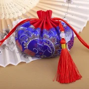 Sachet Empty Bag Chinese Style Jewelry Storage Bag Handmade Vintage Embroidery Tassel Drawstring Bag Prayer Pendant Wedding