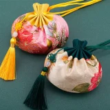 Small Purse Flower Pattern Drawstring Bundle Pocket Carry on Sachet Jewelry Storage Bag Han Cloth Pocket Chinese Style Pouch19