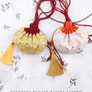 Chinese Style Hanging Neck Tassel Sachet Car Pendant Brocade Sachet Empty Bag Gift Sachet Ball Pendant Dry Flower Sachet