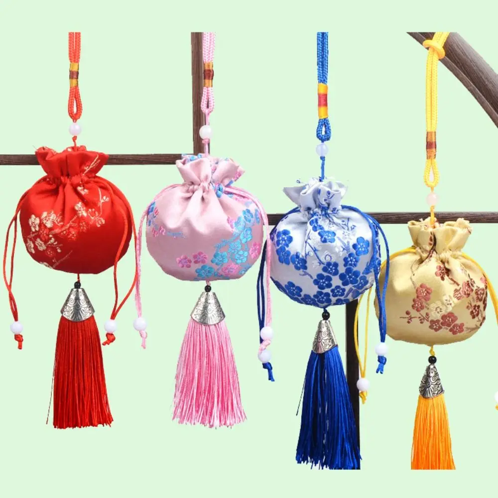 Flower Women Sachet Smooth Tassel Embroidery Jewelry Storage Bag Small Pouch Hanging Chinese Style Sachet Children