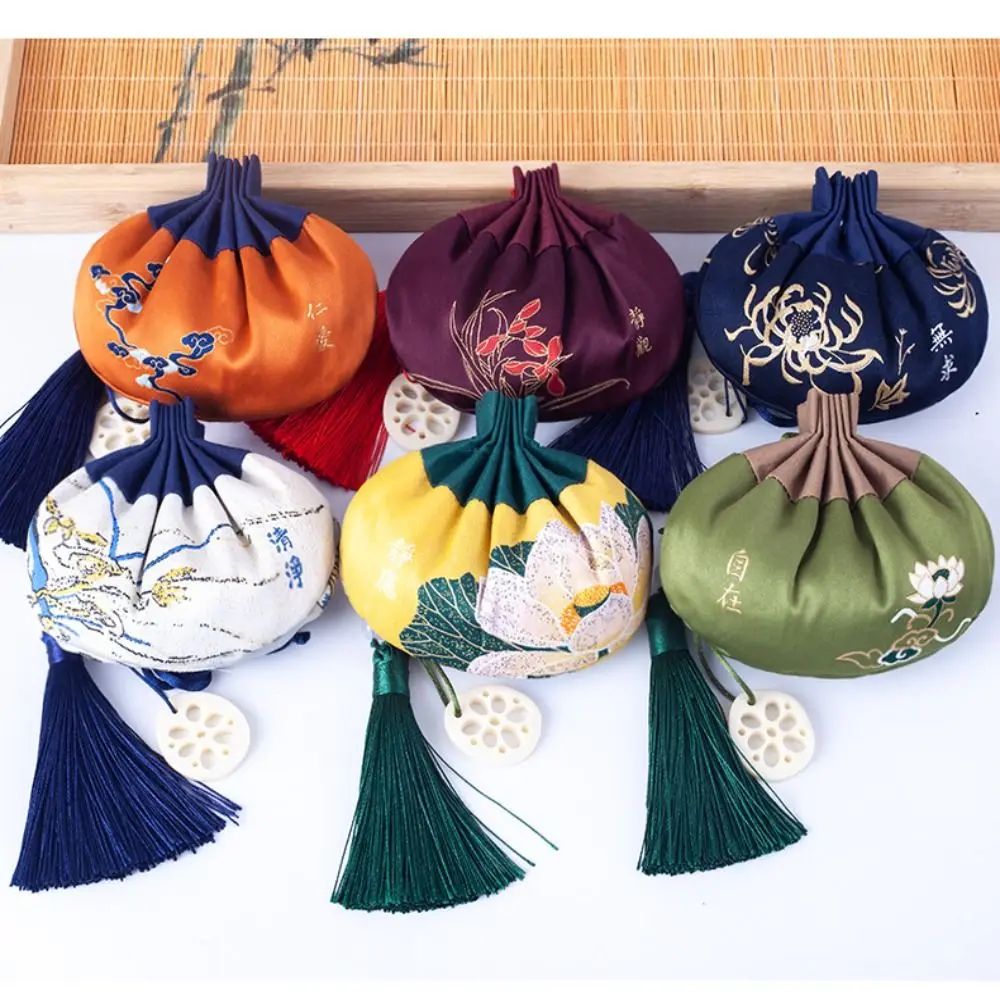 Lotus Root Slices Pendant Sachet Dragon Boat Festival Brocade Pocket Chinese Style Pouch Small Purse Blessing Bag